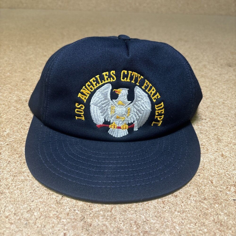 Vintage Los Angeles City Fire Department Mesh Trucker Hat  Made In USA